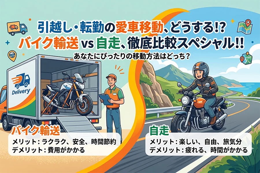 引越し・転勤の愛車移動、どうする！？バイク輸送vs自走、徹底比較スペシャル！！