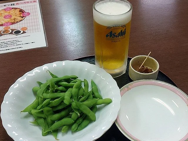 生ビールと枝豆